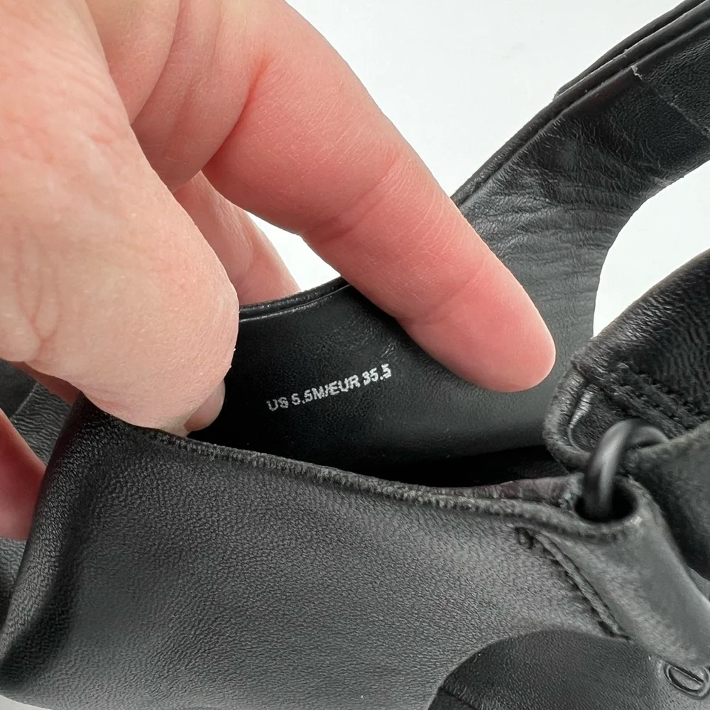 Women's Vince Niara Block Heel‎ Slingback Sandal In Black size 5.5M